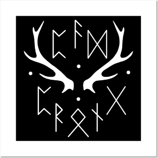 Pad&Prong Taxidermy "Runes" Logo (Reversed) Posters and Art